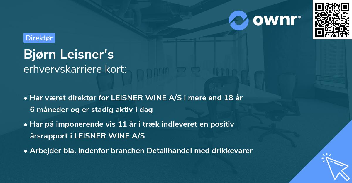 Bjørn Leisner's erhvervskarriere kort