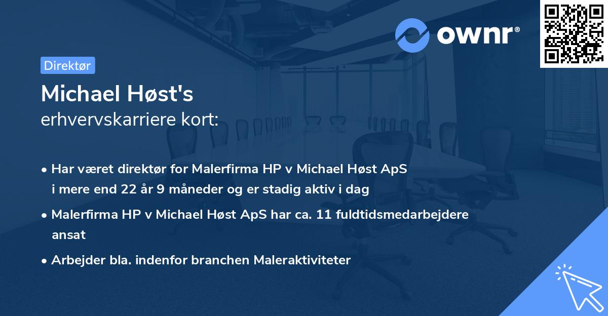 Michael Høst's erhvervskarriere kort