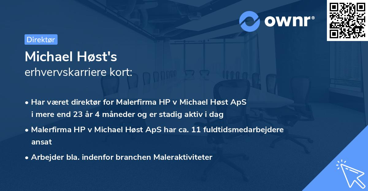Michael Høst's erhvervskarriere kort