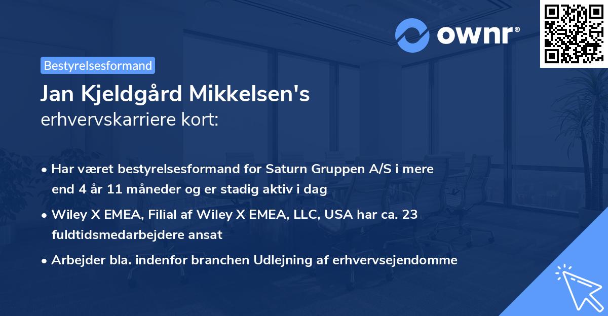Jan Kjeldgård Mikkelsen's erhvervskarriere kort