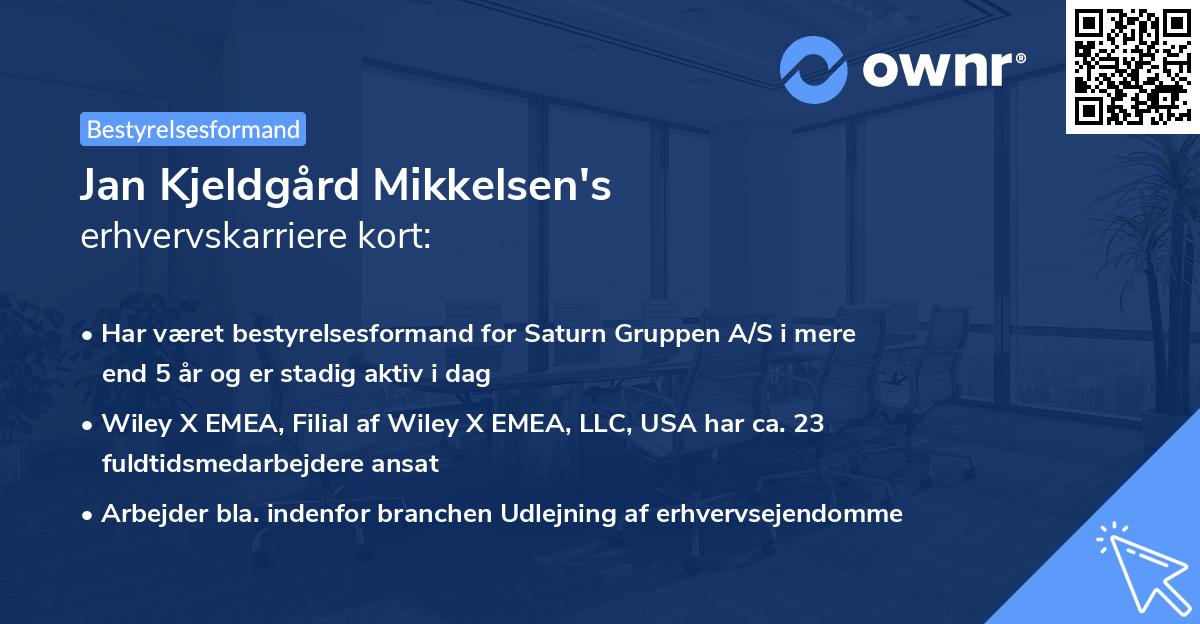 Jan Kjeldgård Mikkelsen's erhvervskarriere kort