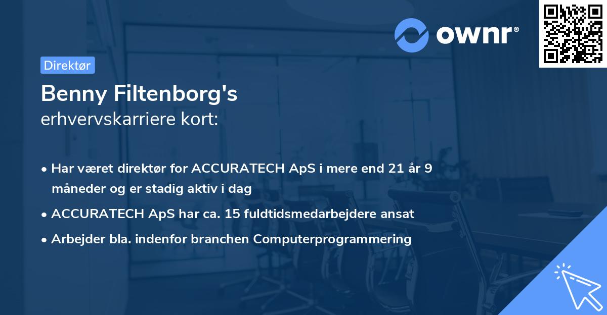 Benny Filtenborg's erhvervskarriere kort