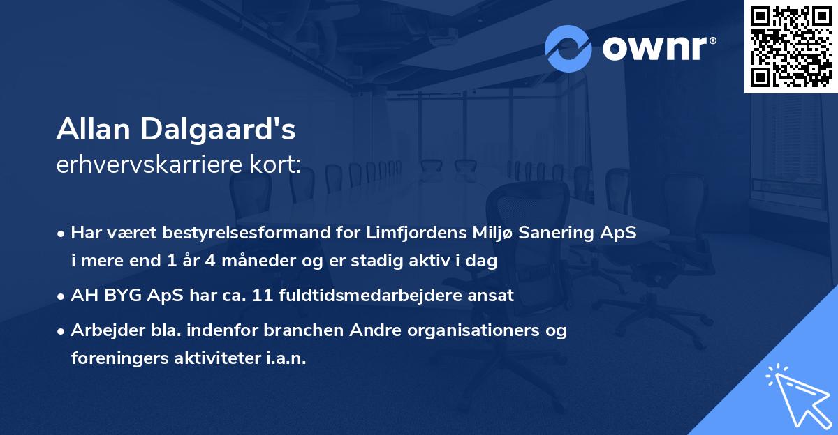 Allan Dalgaard's erhvervskarriere kort