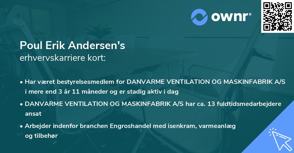 Poul Erik Andersen's erhvervskarriere kort