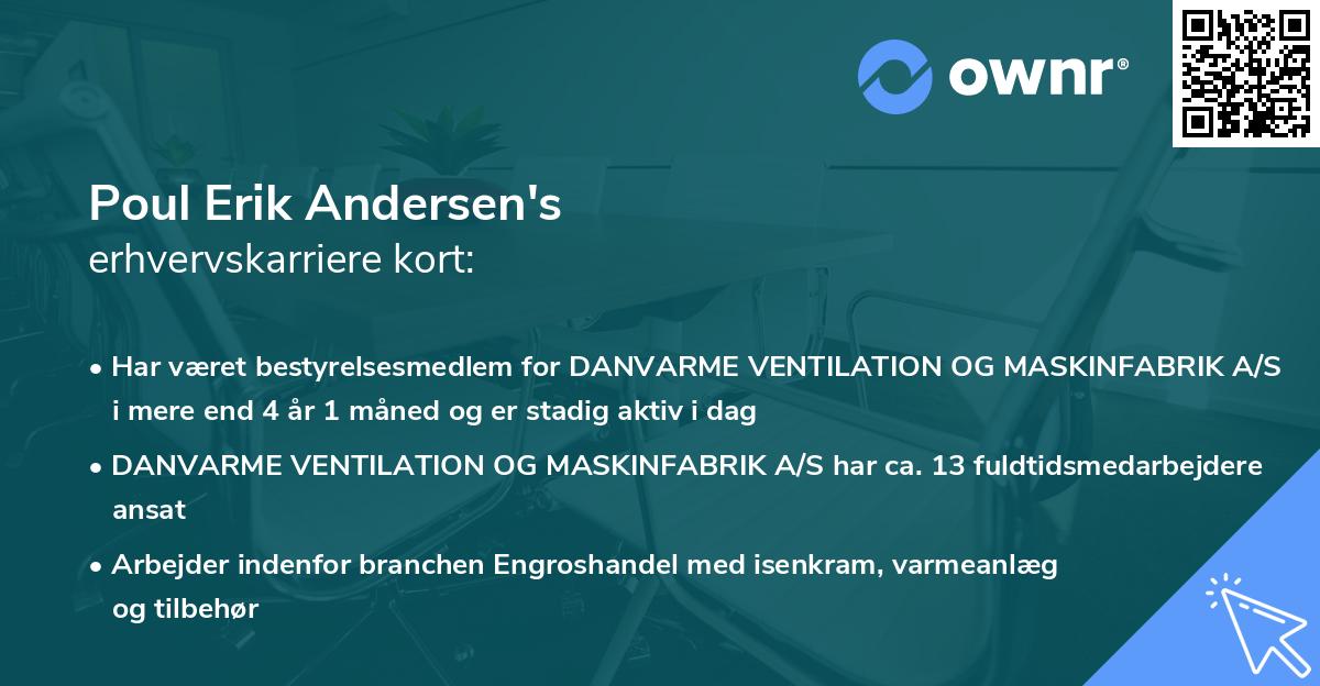 Poul Erik Andersen's erhvervskarriere kort