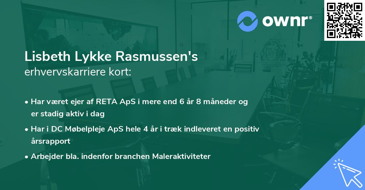 Lisbeth Lykke Rasmussen's erhvervskarriere kort