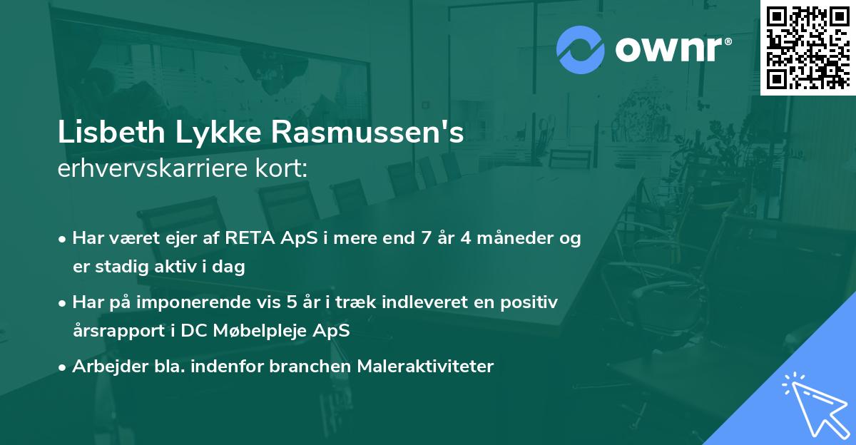 Lisbeth Lykke Rasmussen's erhvervskarriere kort