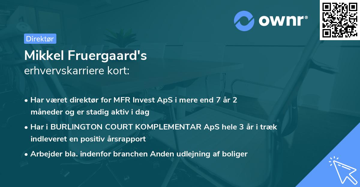 Mikkel Fruergaard's erhvervskarriere kort
