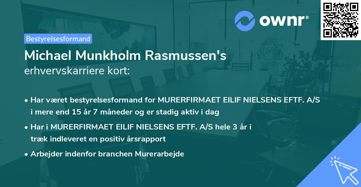 Michael Munkholm Rasmussen's erhvervskarriere kort