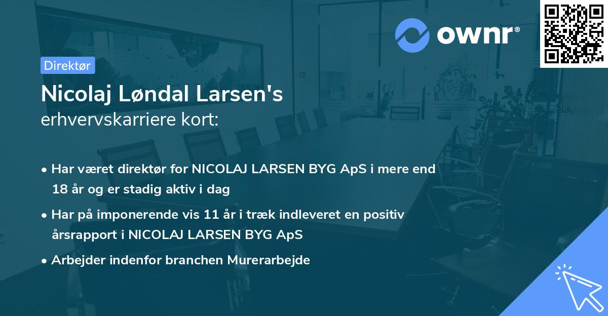Nicolaj Løndal Larsen's erhvervskarriere kort