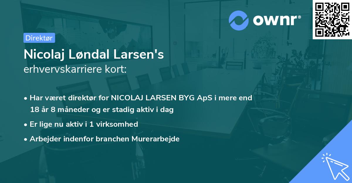 Nicolaj Løndal Larsen's erhvervskarriere kort