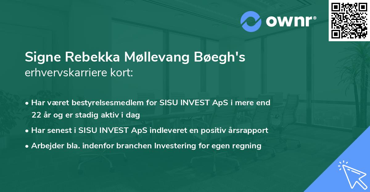 Signe Rebekka Møllevang Bøegh's erhvervskarriere kort