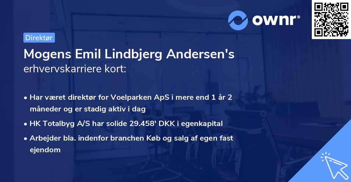 Mogens Emil Lindbjerg Andersen's erhvervskarriere kort