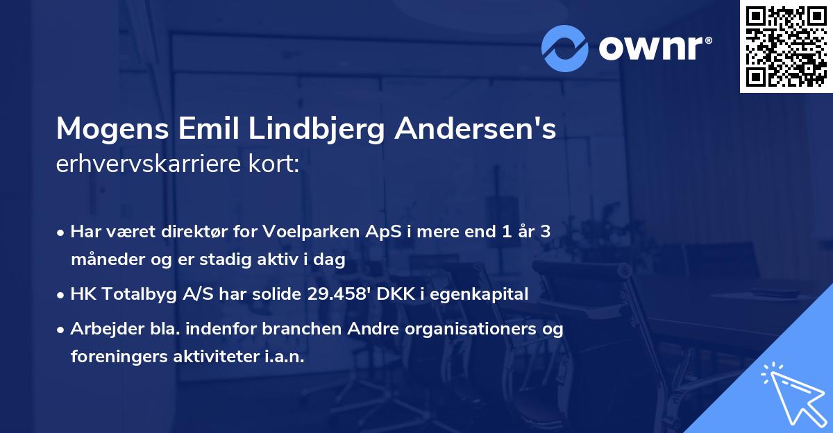 Mogens Emil Lindbjerg Andersen's erhvervskarriere kort