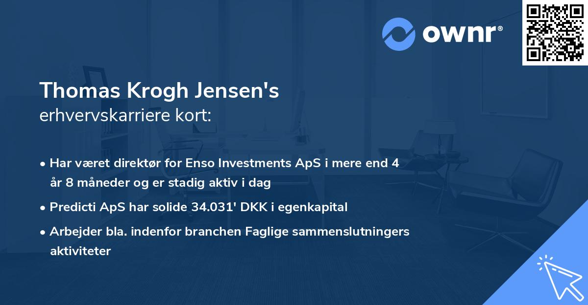 Thomas Krogh Jensen's erhvervskarriere kort
