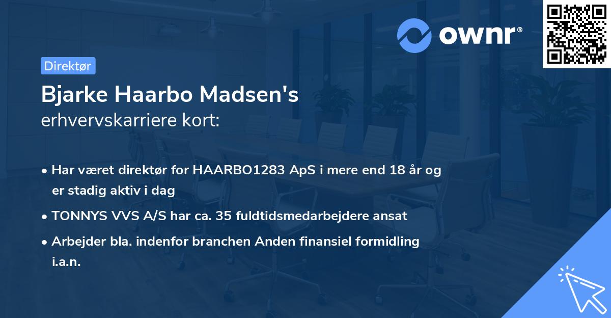 Bjarke Haarbo Madsen's erhvervskarriere kort