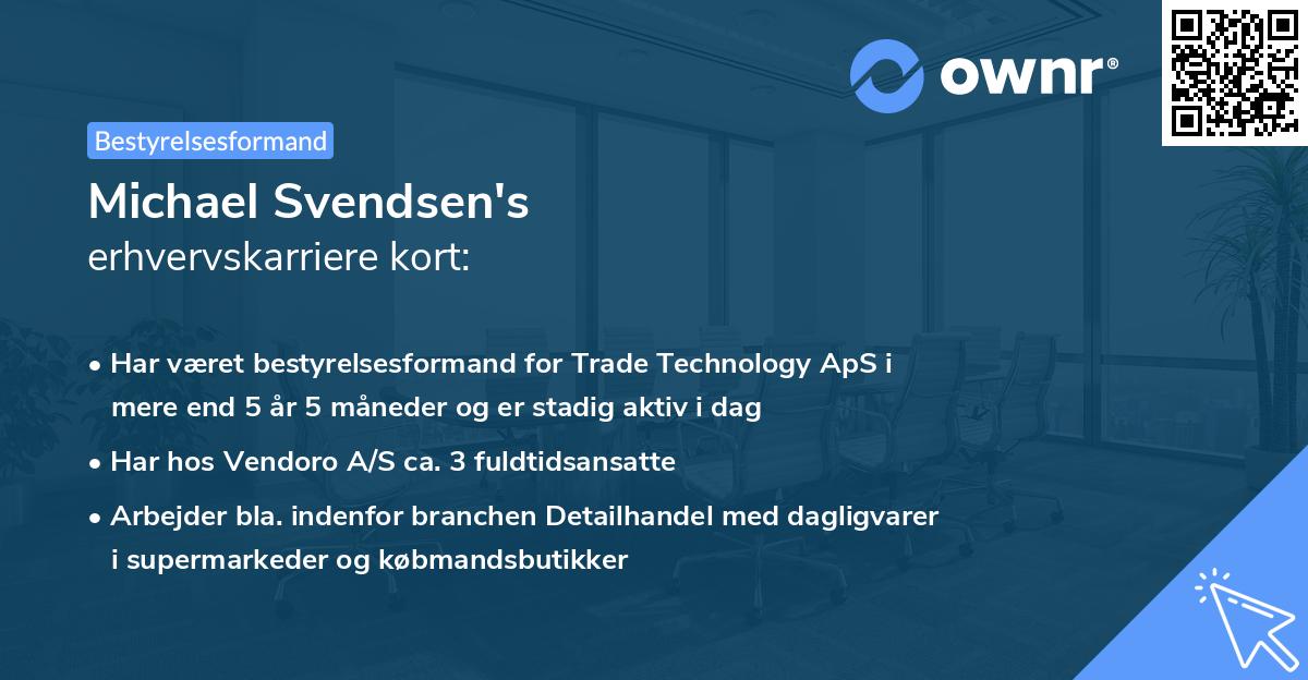 Michael Svendsen's erhvervskarriere kort