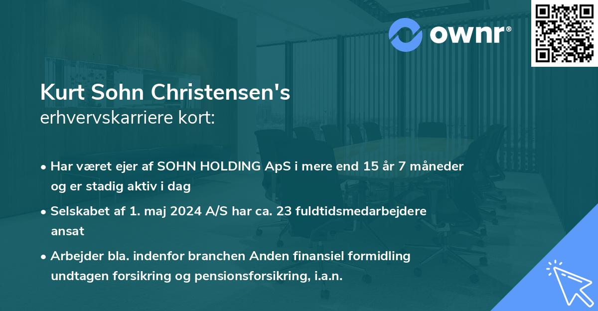 Kurt Sohn Christensen's erhvervskarriere kort