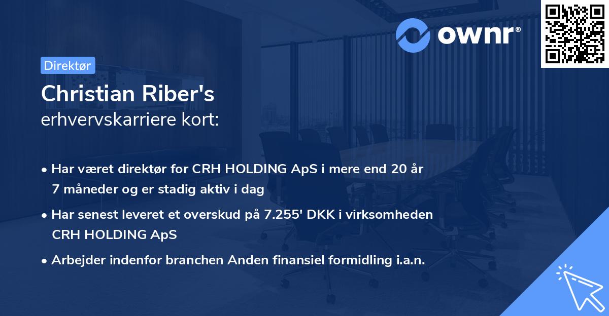 Christian Riber's erhvervskarriere kort