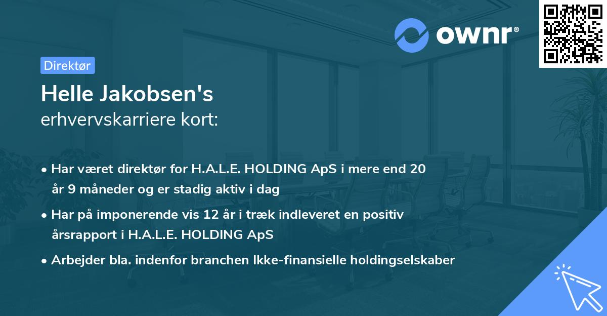 Helle Jakobsen's erhvervskarriere kort