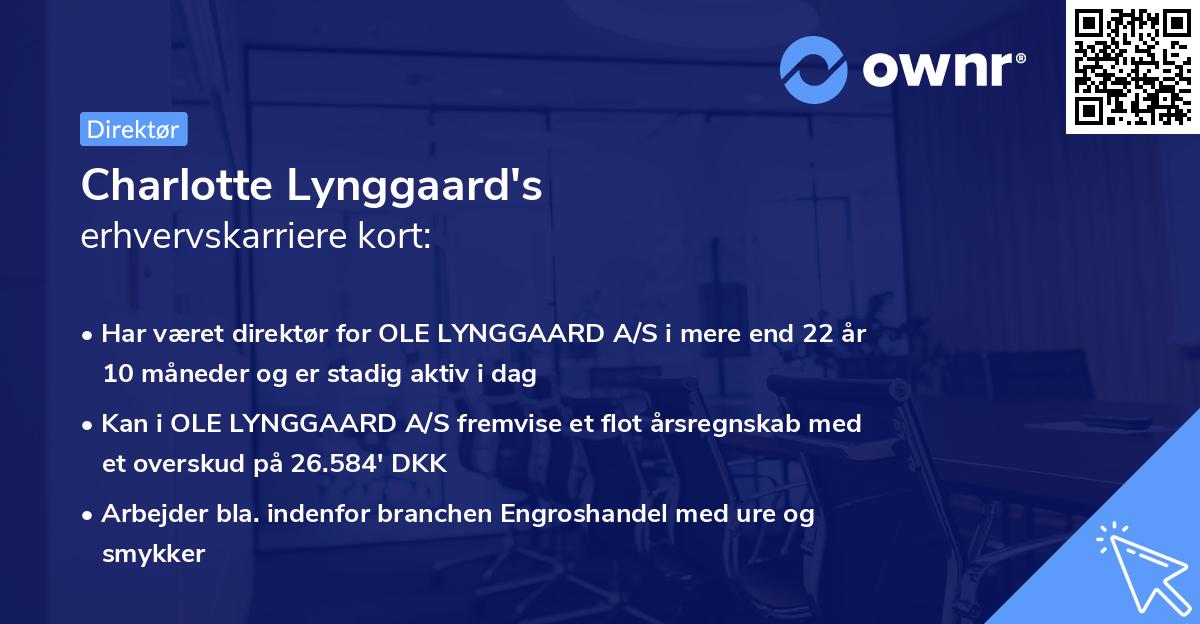 Charlotte Lynggaard's erhvervskarriere kort