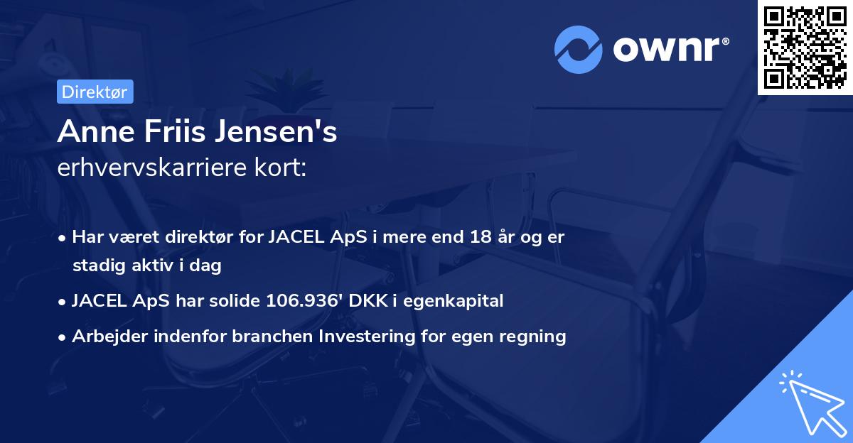 Anne Friis Jensen's erhvervskarriere kort