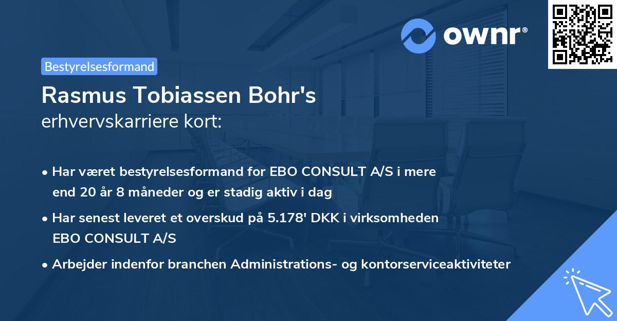 Rasmus Tobiassen Bohr's erhvervskarriere kort