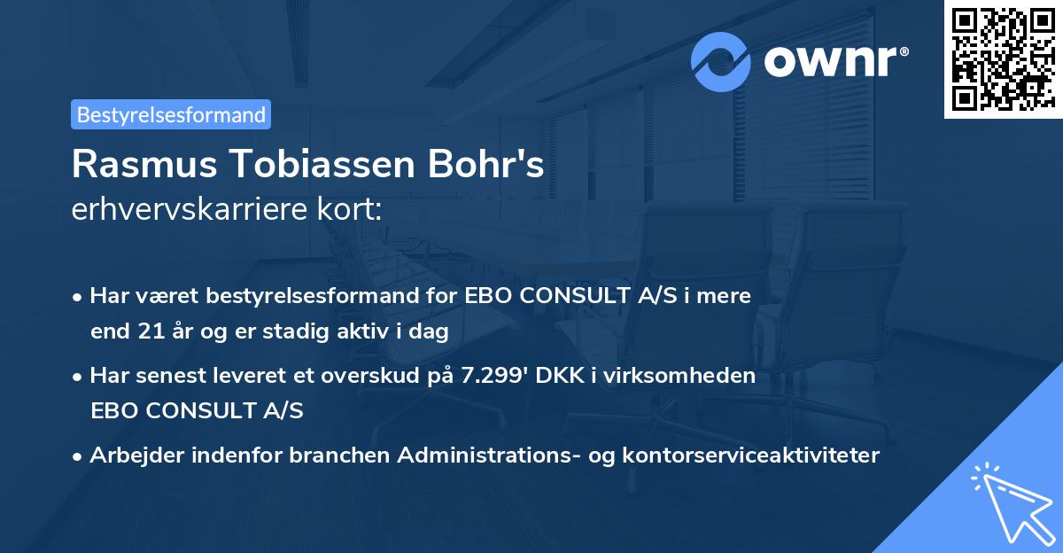 Rasmus Tobiassen Bohr's erhvervskarriere kort
