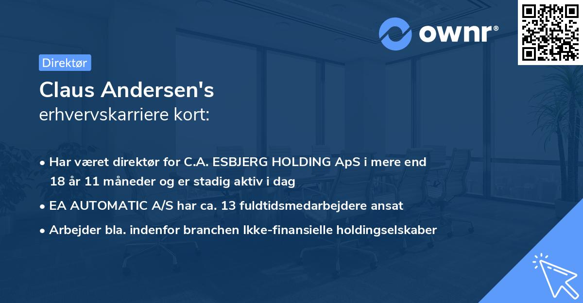 Claus Andersen's erhvervskarriere kort