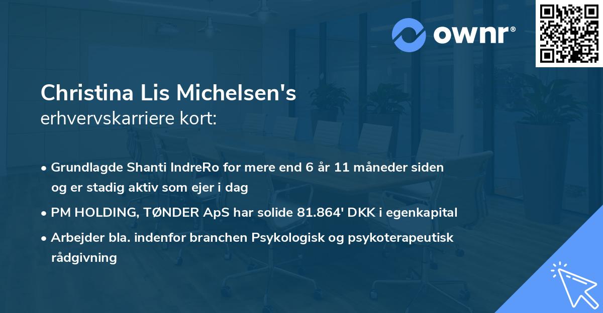 Christina Lis Michelsen's erhvervskarriere kort