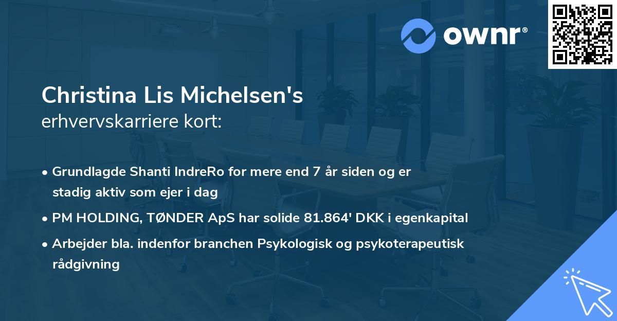 Christina Lis Michelsen's erhvervskarriere kort