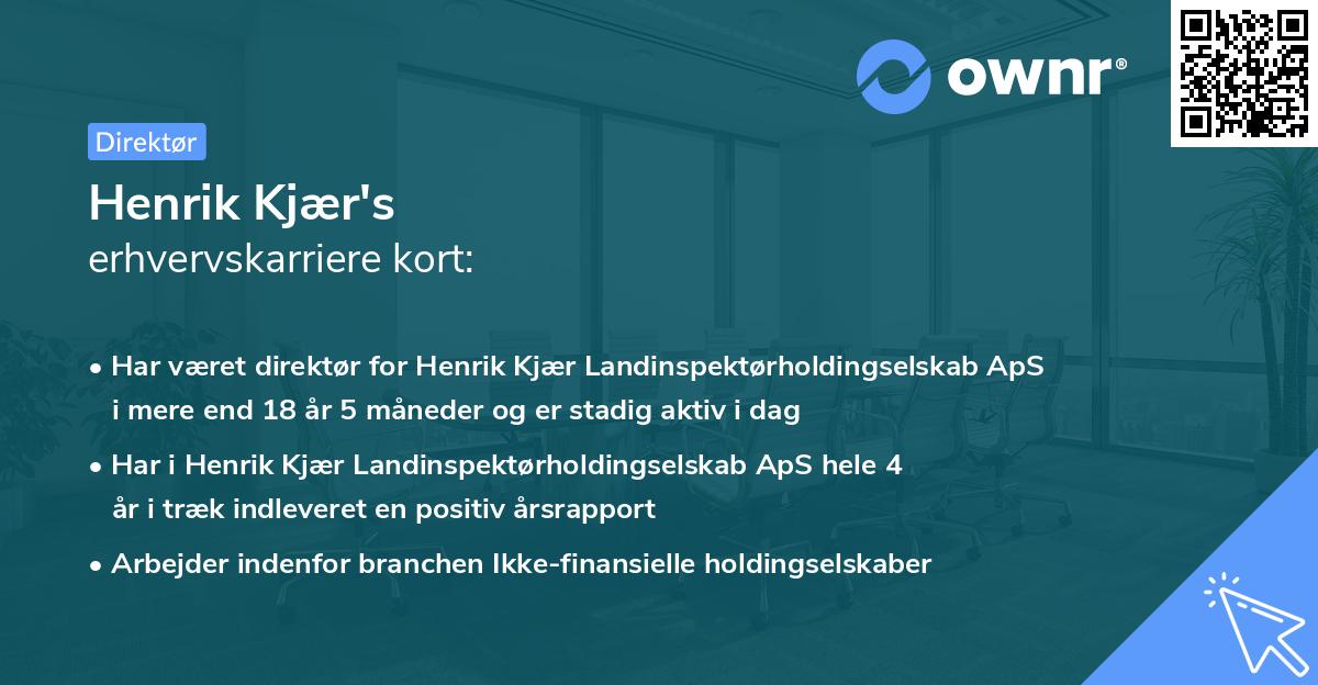 Henrik Kjær's erhvervskarriere kort