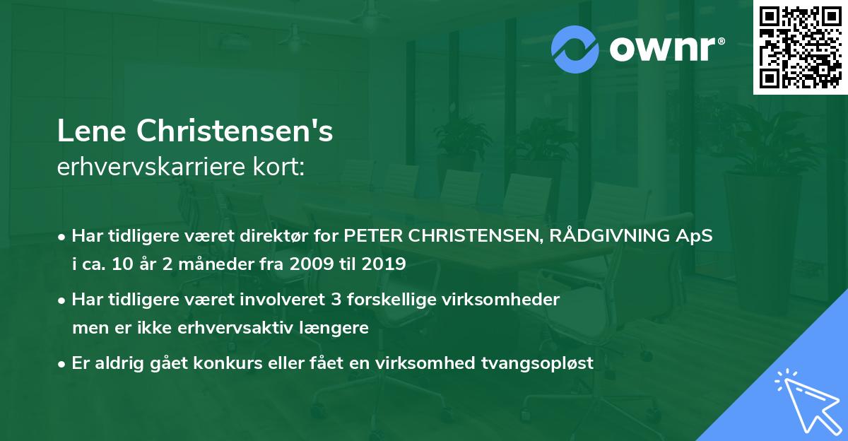 Lene Christensen's erhvervskarriere kort