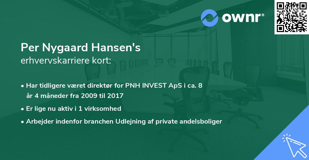 Per Nygaard Hansen's erhvervskarriere kort