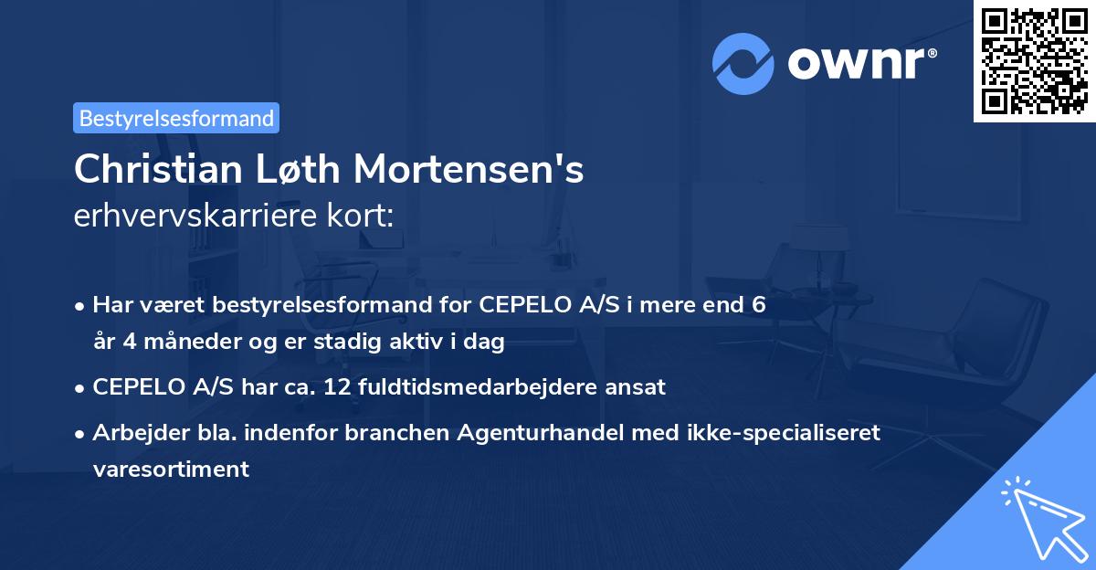 Christian Løth Mortensen's erhvervskarriere kort