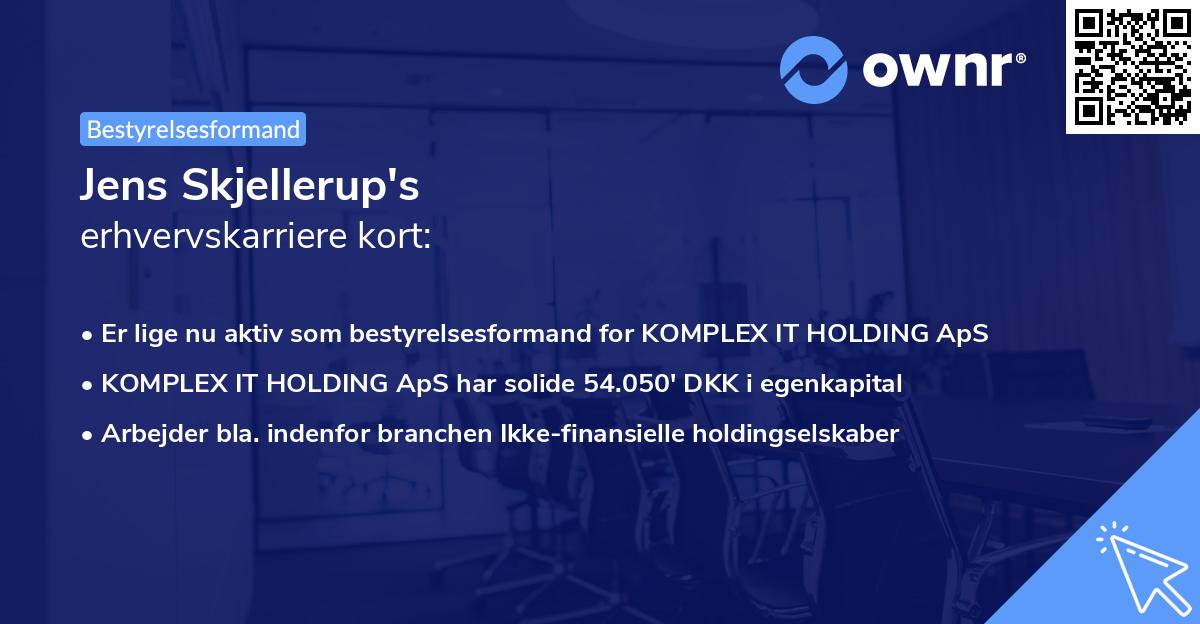 Jens Skjellerup's erhvervskarriere kort