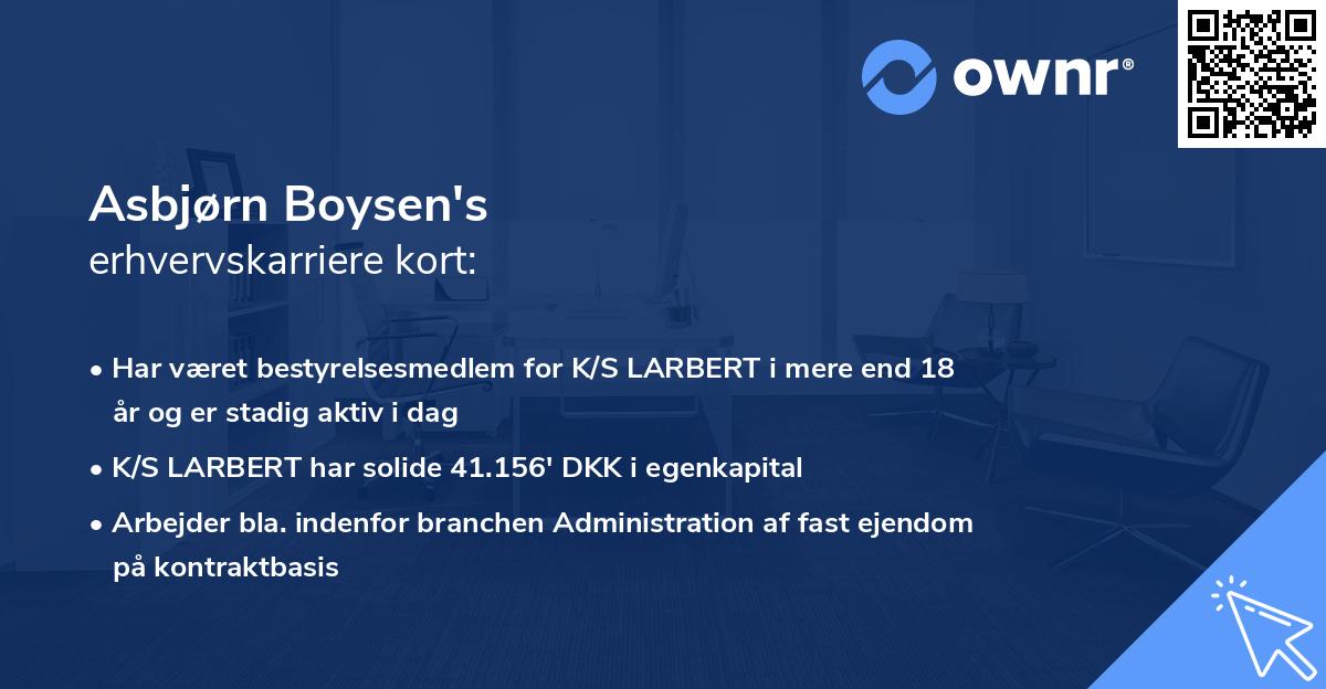 Asbjørn Boysen's erhvervskarriere kort