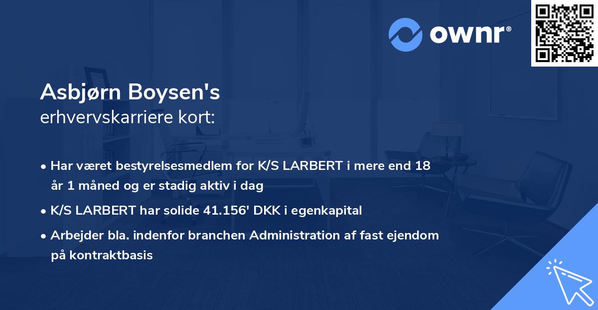Asbjørn Boysen's erhvervskarriere kort