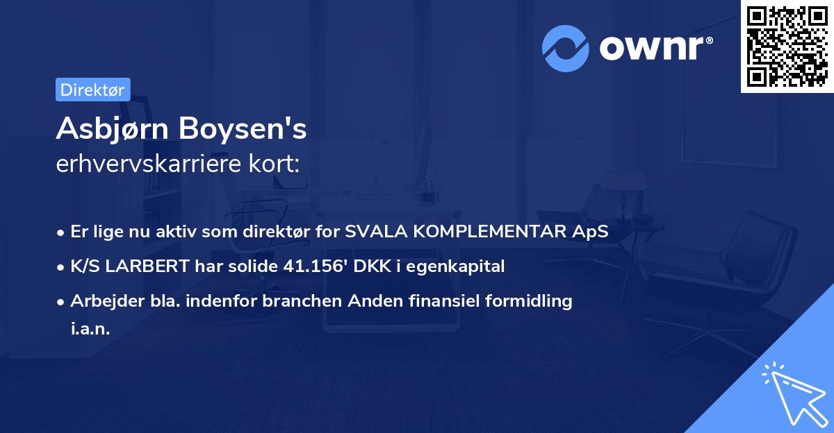 Asbjørn Boysen's erhvervskarriere kort