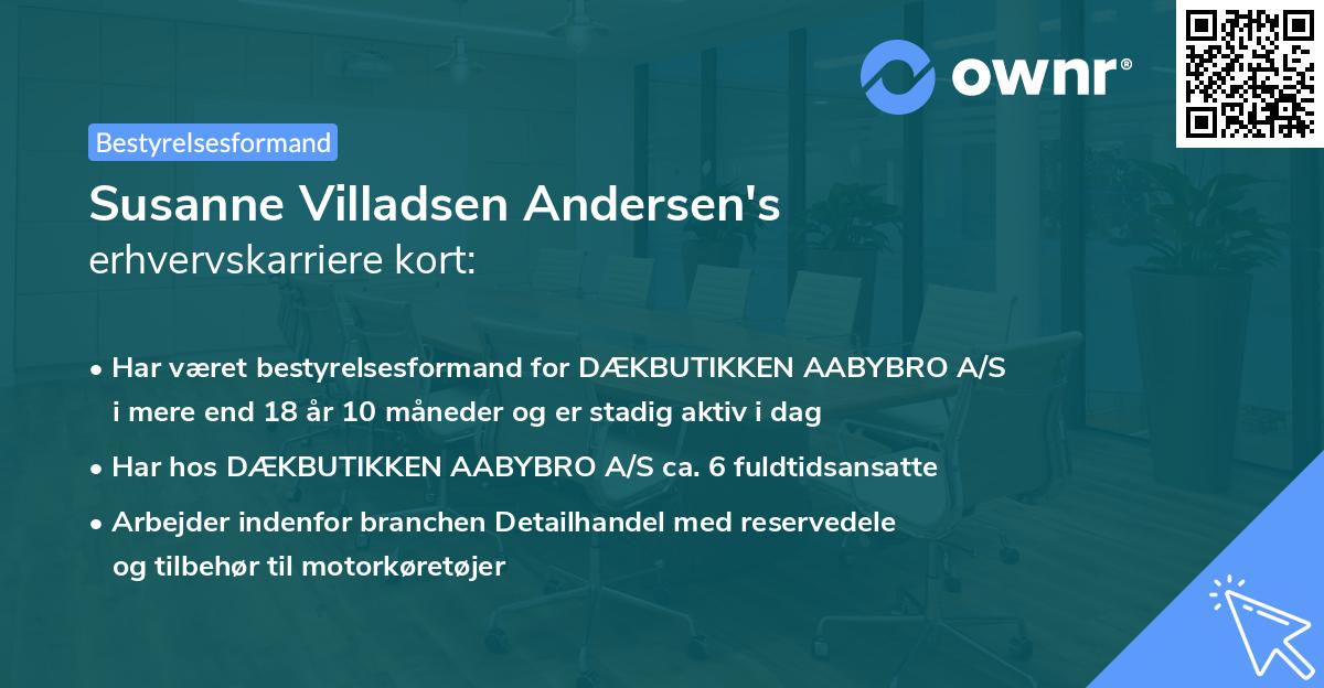 Susanne Villadsen Andersen's erhvervskarriere kort