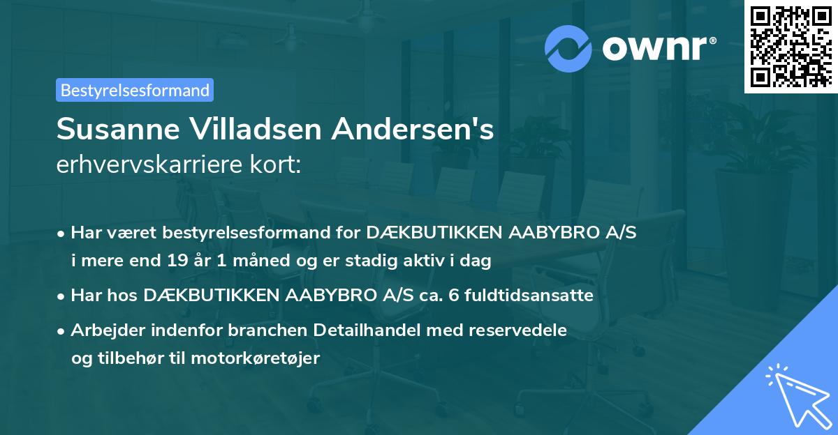Susanne Villadsen Andersen's erhvervskarriere kort
