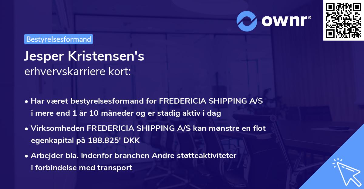 Jesper Kristensen's erhvervskarriere kort