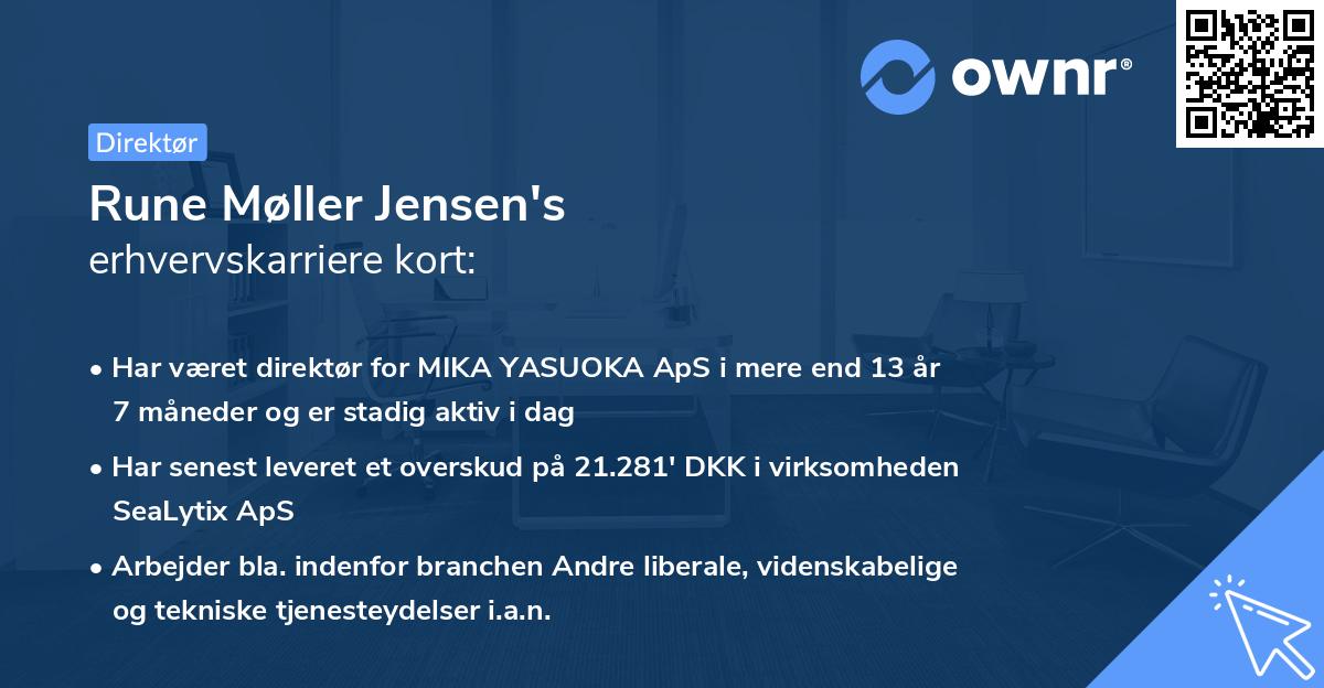Rune Møller Jensen's erhvervskarriere kort
