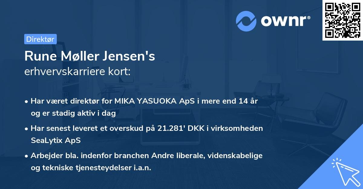 Rune Møller Jensen's erhvervskarriere kort