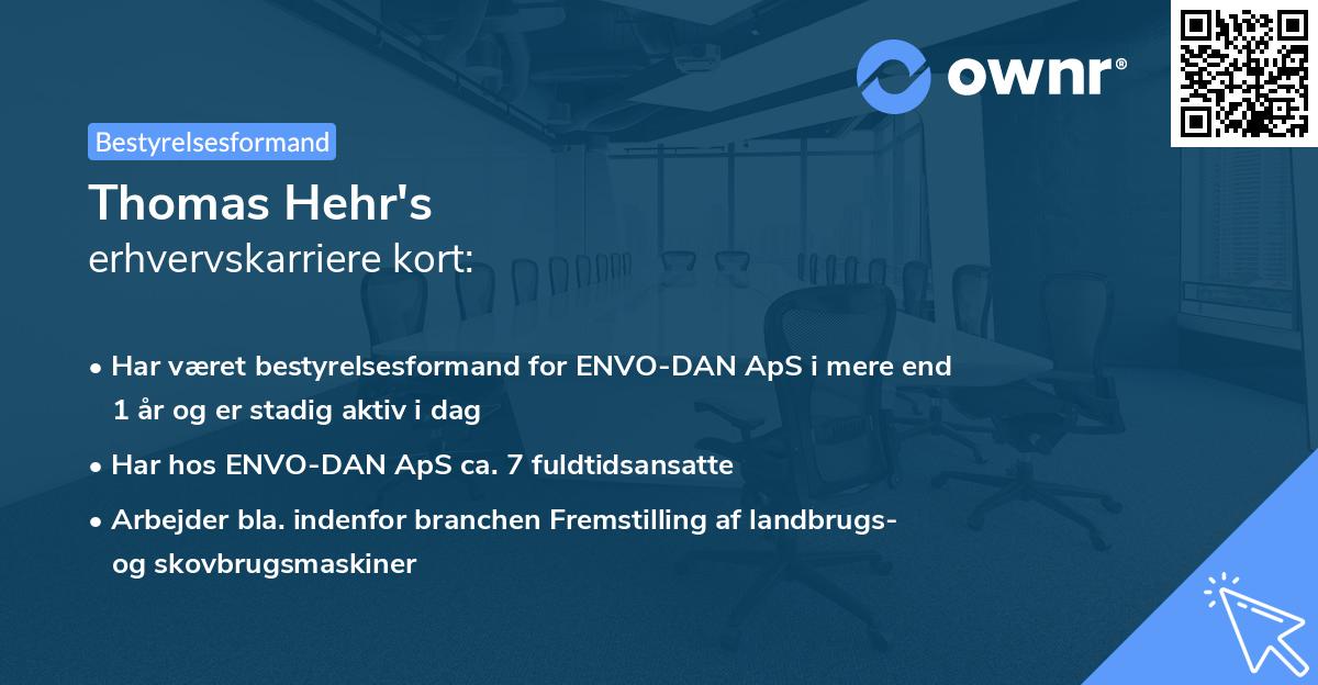 Thomas Hehr's erhvervskarriere kort