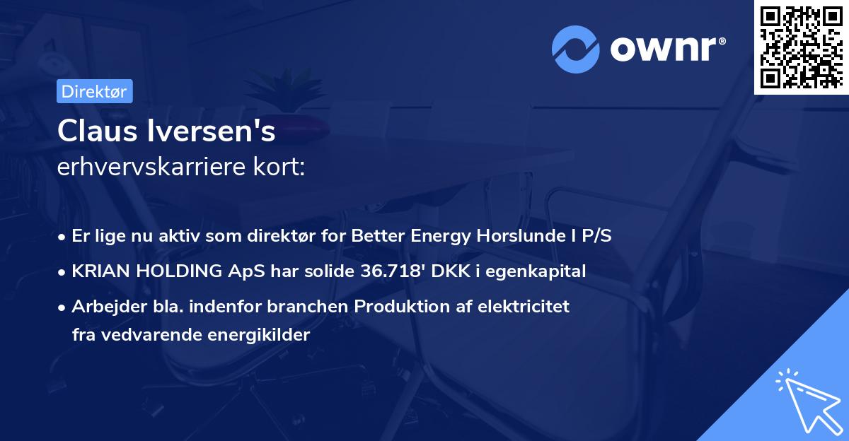 Claus Iversen's erhvervskarriere kort