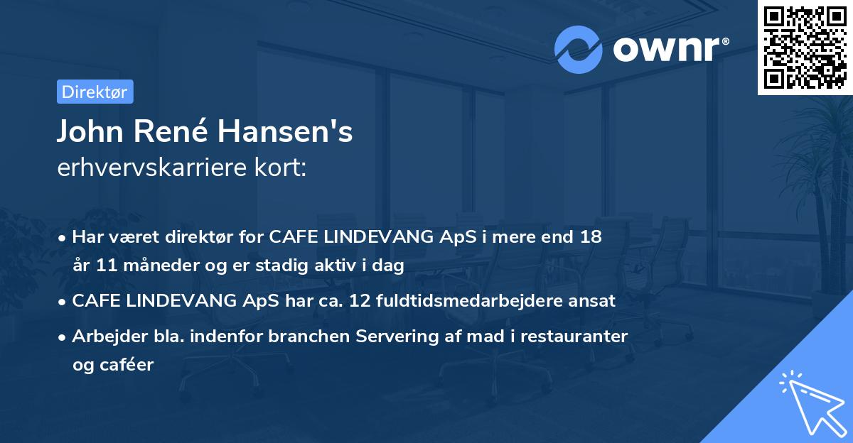 John René Hansen's erhvervskarriere kort