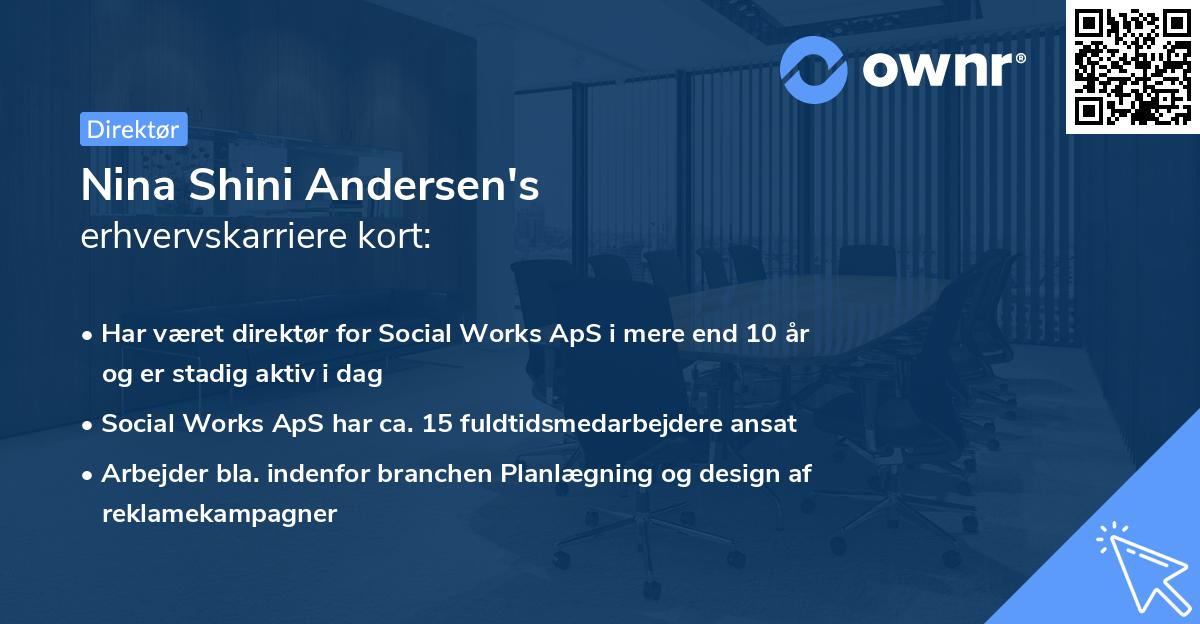 Nina Shini Andersen's erhvervskarriere kort