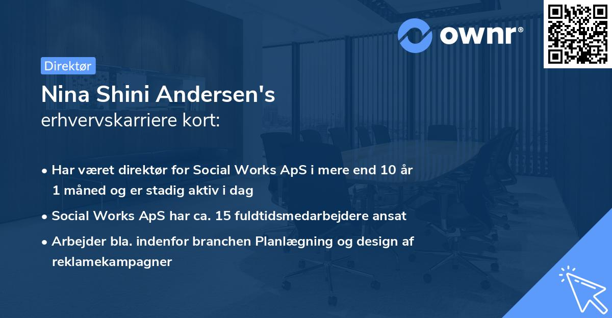 Nina Shini Andersen's erhvervskarriere kort