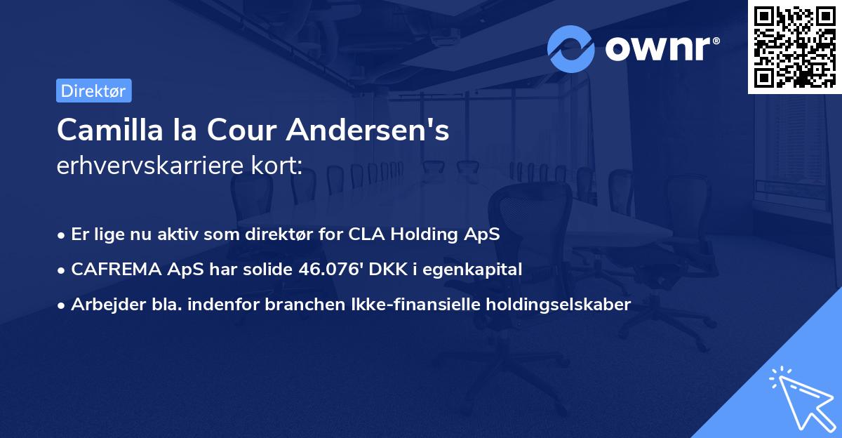 Camilla la Cour Andersen's erhvervskarriere kort